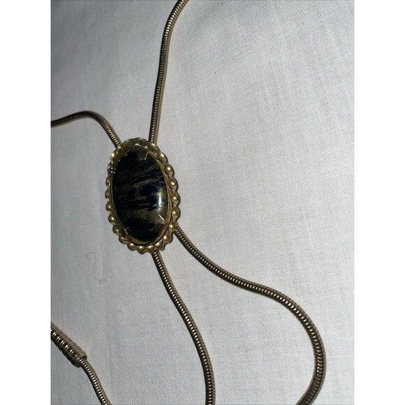 Unbranded Men’s Dressy Bolo Tie Sz 34” Gold Color (no Marks) Western Cowboy Vtg. - Picture 5 of 12